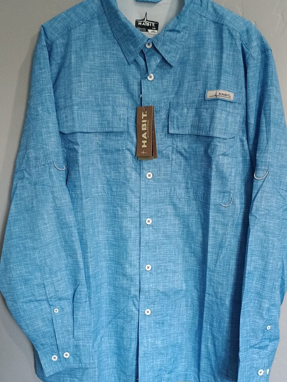 Habit Men's Light Blue Long-Sleeve Button-Down Shirt
